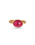 Pink Tourmaline 18K Gold Ring with Diamonds