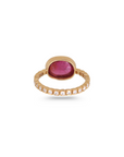 Pink Tourmaline 18K Gold Ring with Diamonds