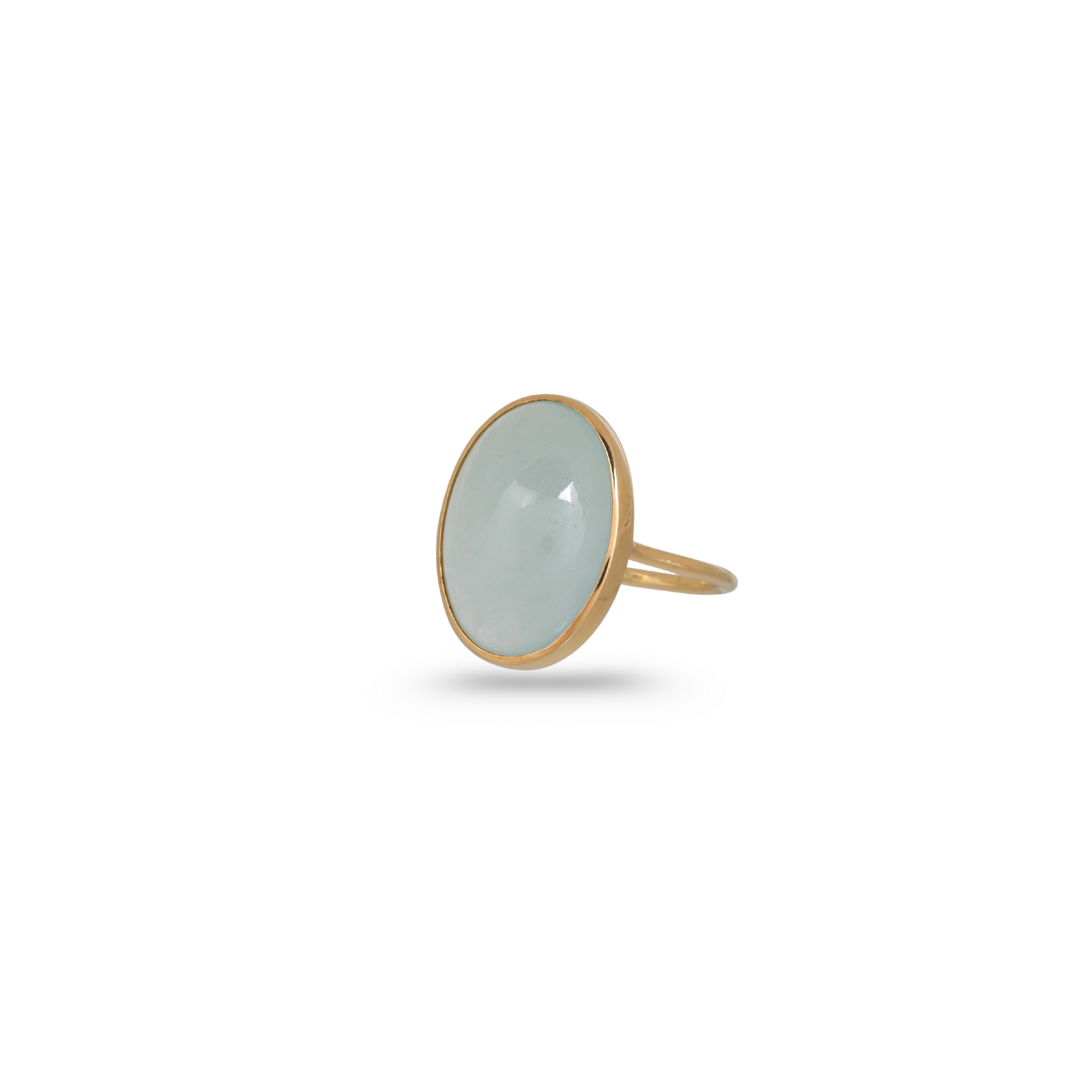 Aquamarine Oval 18K Gold Ring