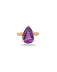 Amethyst Pear 18K Gold Ring
