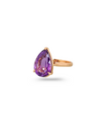 Amethyst Pear 18K Gold Ring