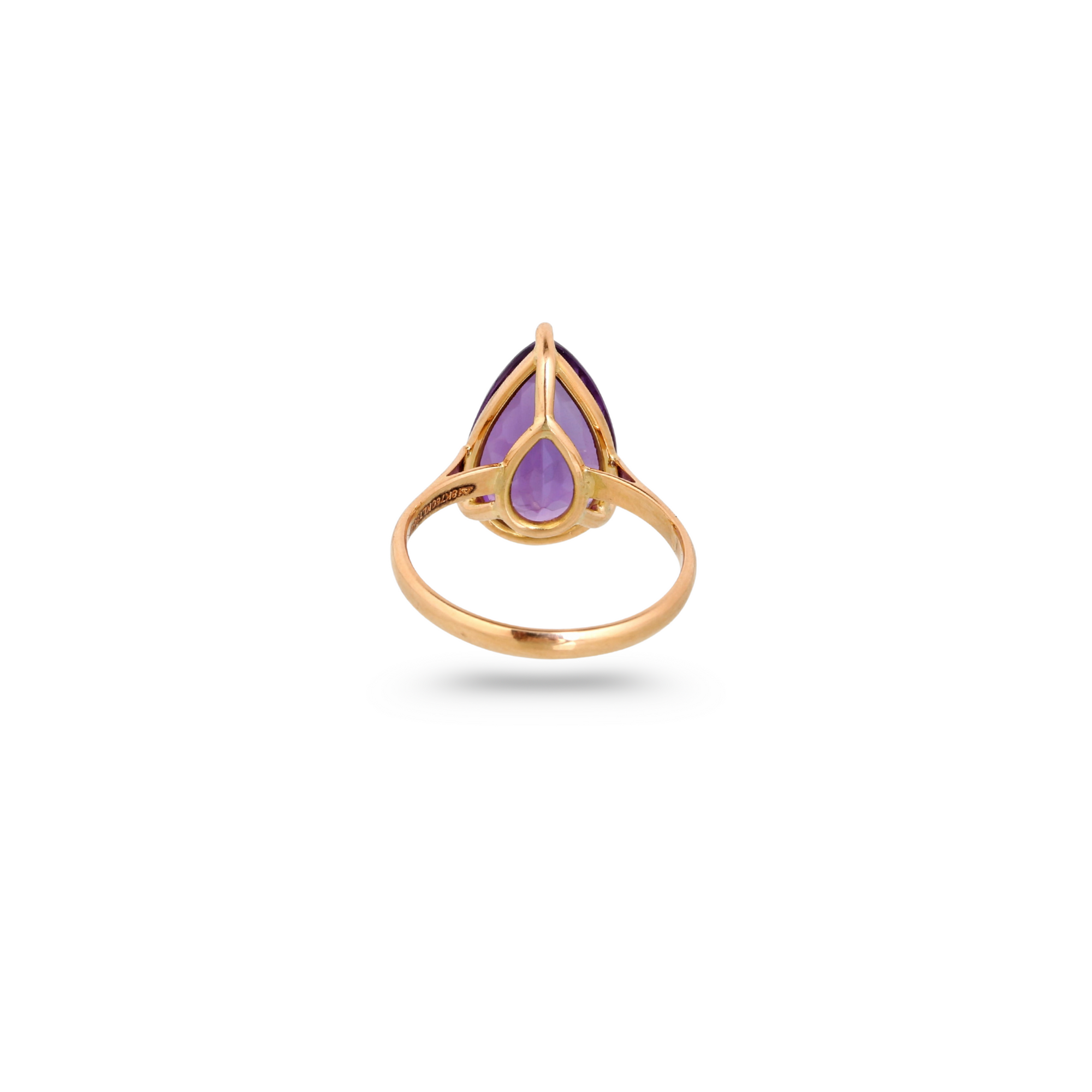 Amethyst Pear 18K Gold Ring