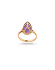 Amethyst Pear 18K Gold Ring