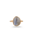Labradorite Round 18K Gold Ring