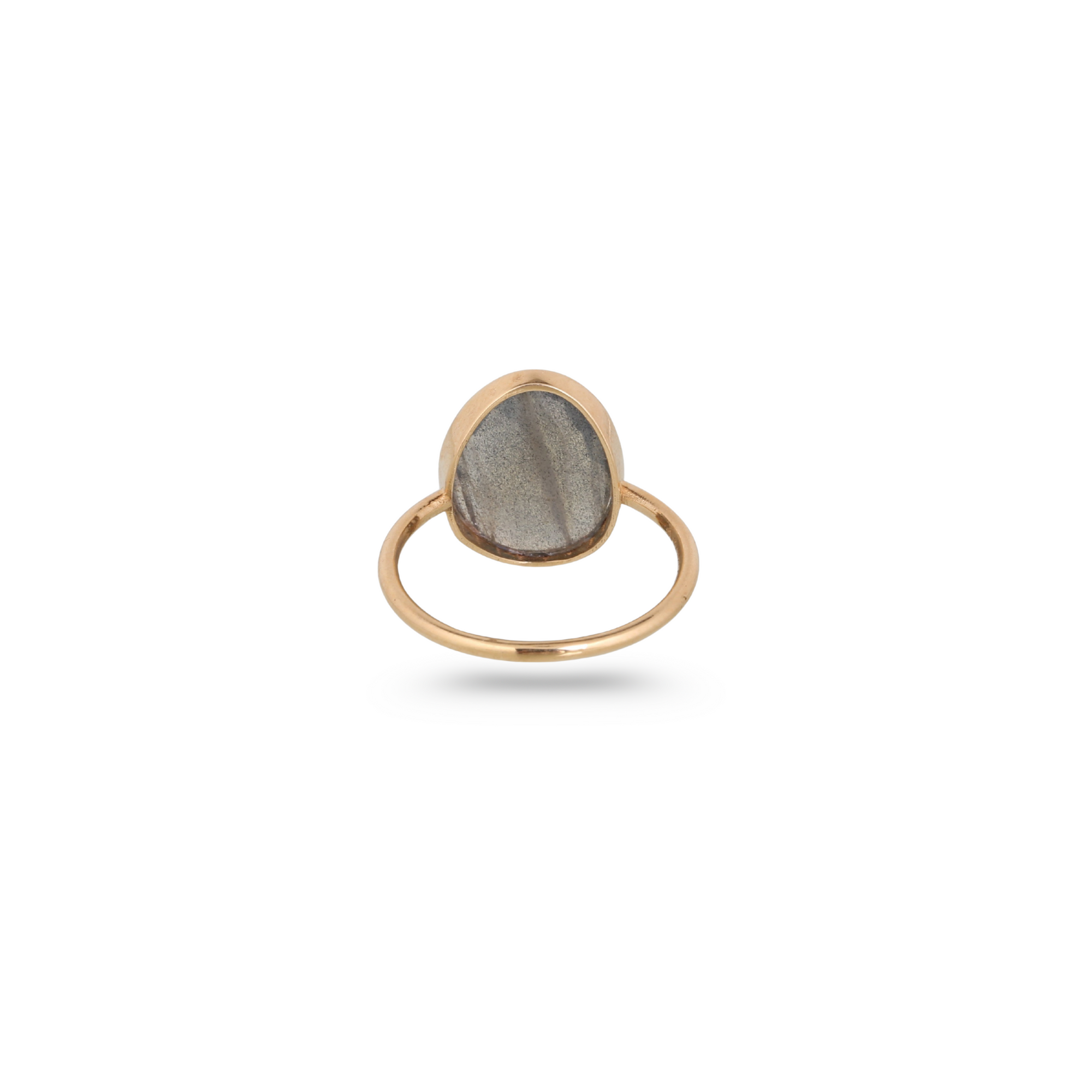 Labradorite Round 18K Gold Ring
