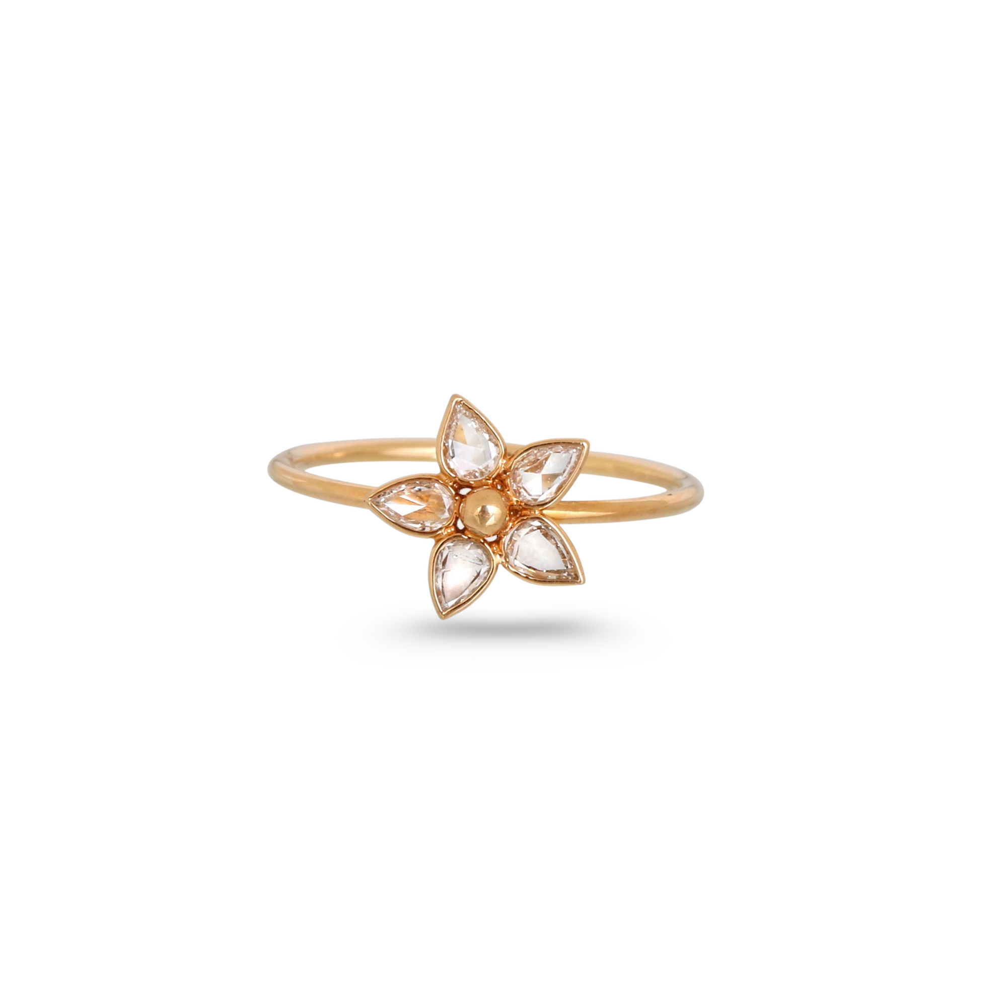 Diamond Flower 18K Gold Ring