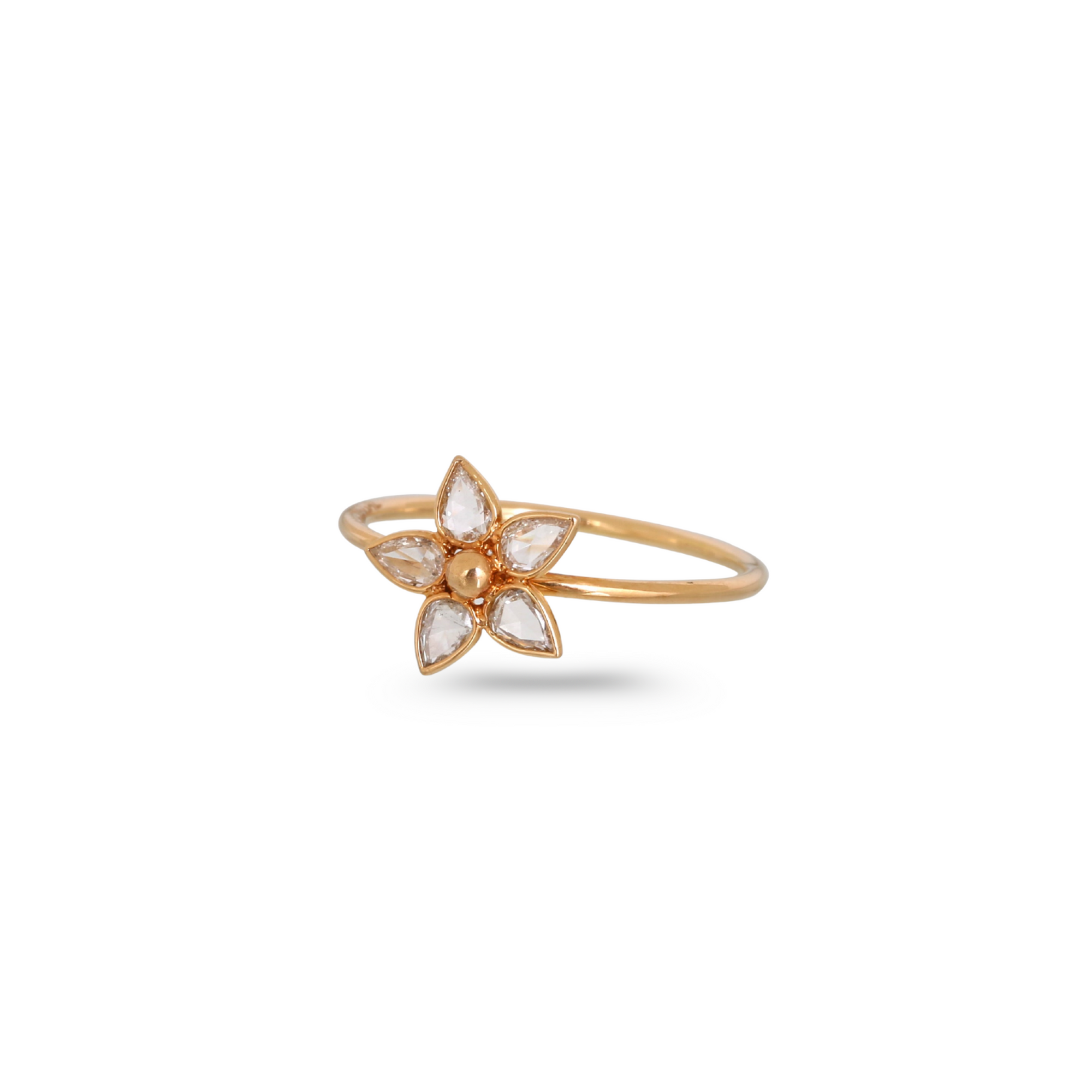 Diamond Flower 18K Gold Ring