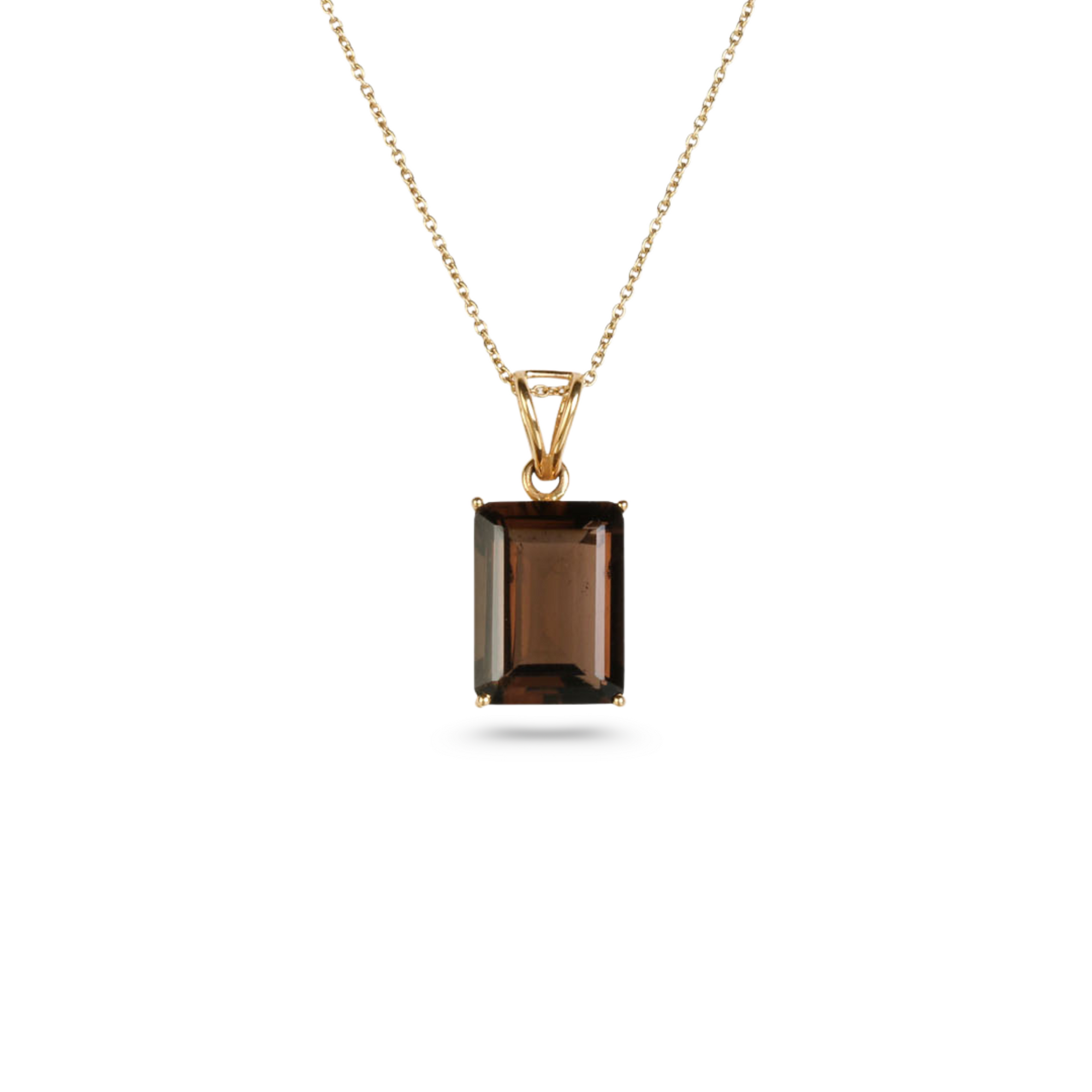 Smokey Quartz 18K Gold Pendant