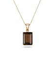 Smokey Quartz 18K Gold Pendant