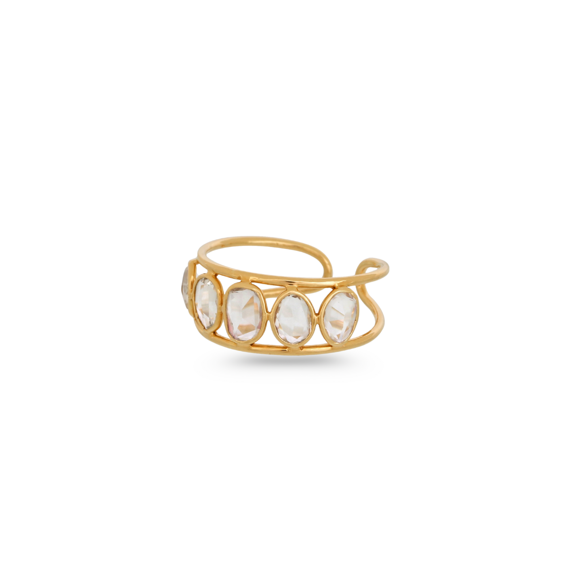 White Sapphire 18K Gold Ring