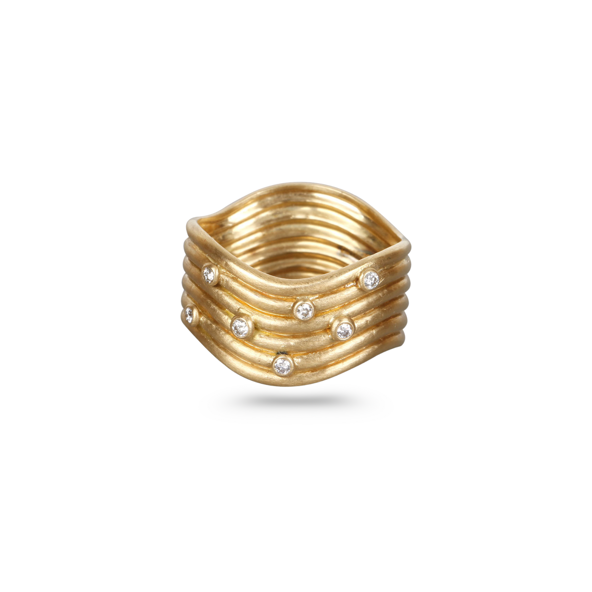 Linked Stacking Ring with Diamonds