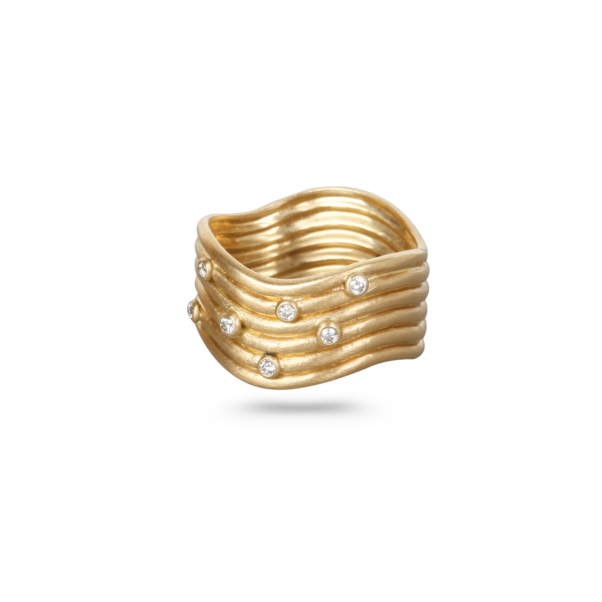 Linked Stacking Ring with Diamonds