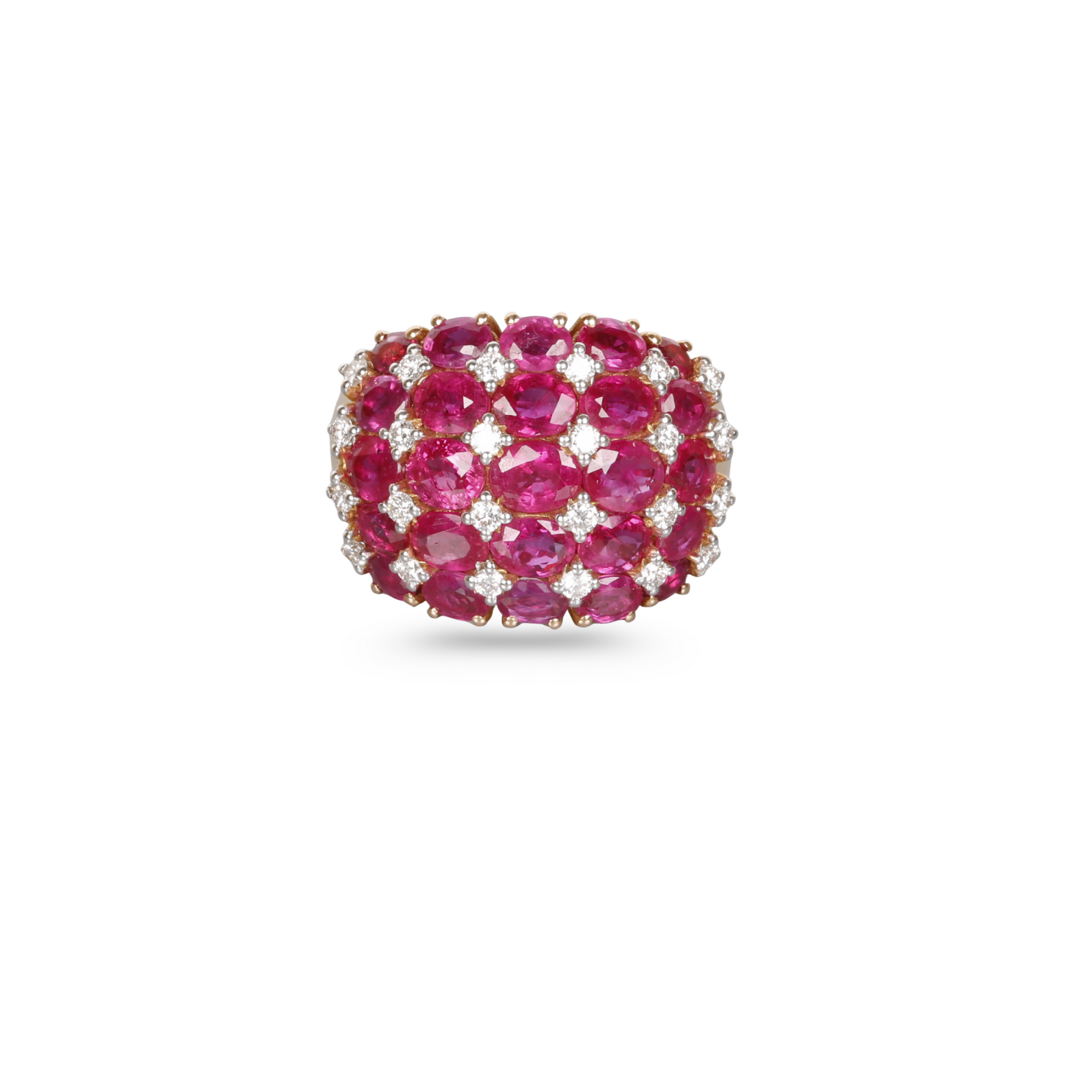 Ruby Diamond Rose Gold Cocktail Ring