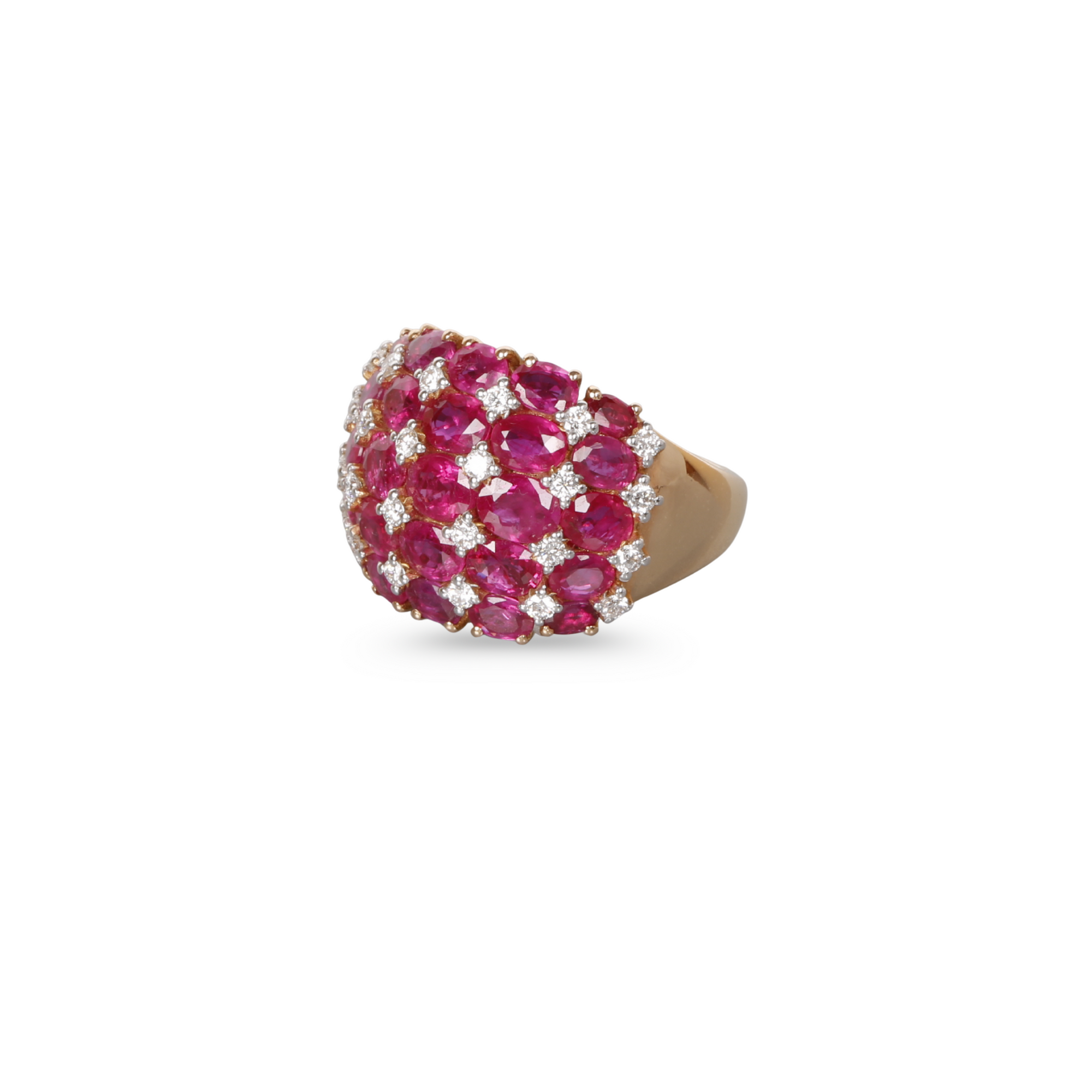Ruby Diamond Rose Gold Cocktail Ring