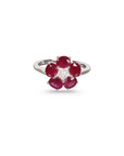 Flower Motif Ruby & Diamond Ring