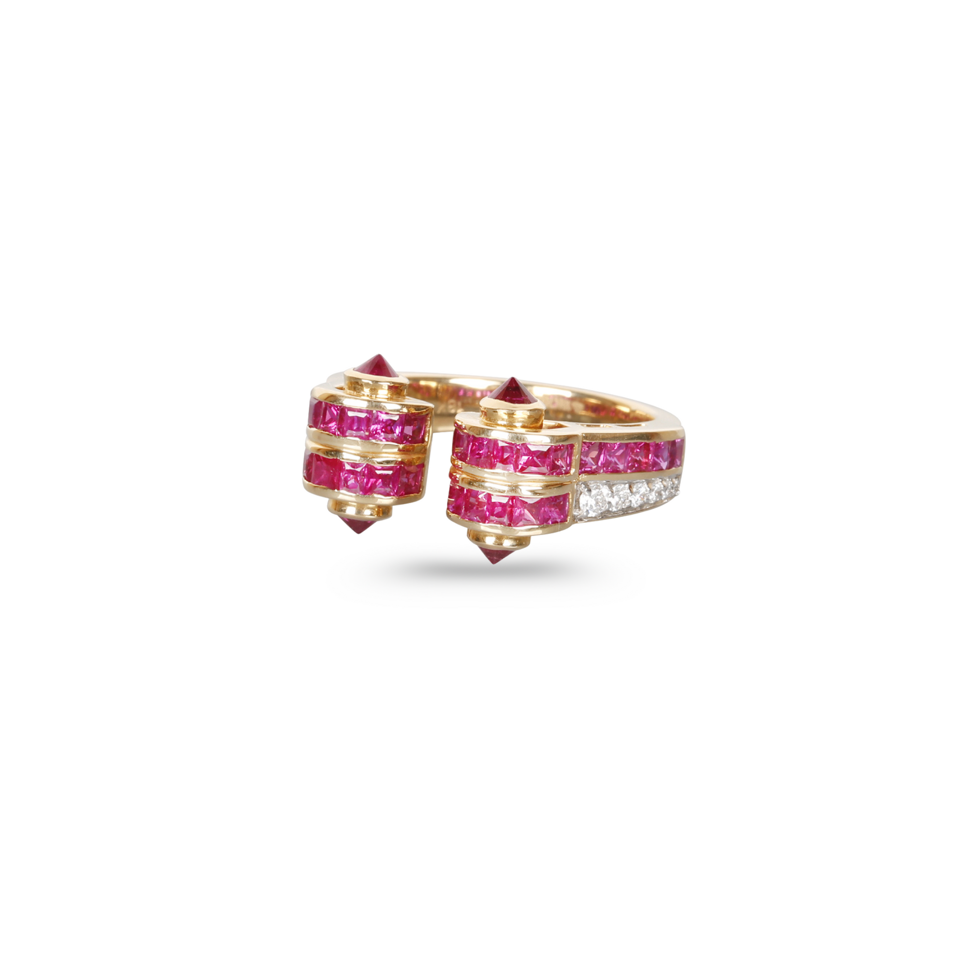 Contemporary Art Deco Ruby Diamond Ring