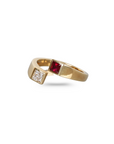 Princess Cut Natural Ruby & Diamond Ring