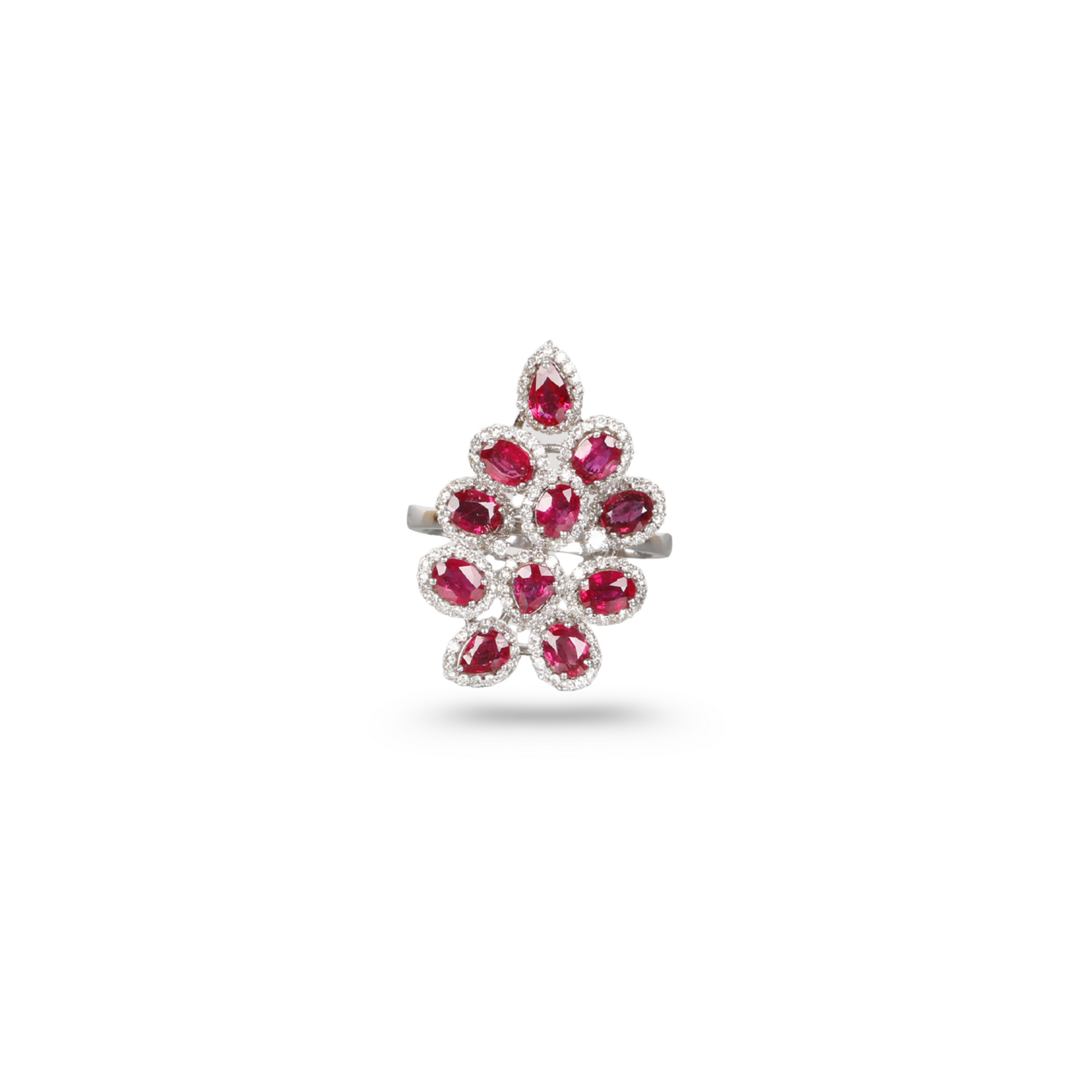 Leaf Shape Ruby & Diamond Ring
