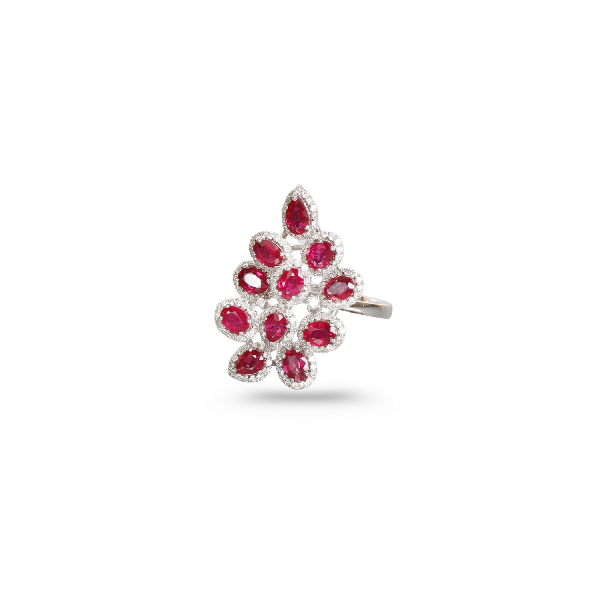 Leaf Shape Ruby & Diamond Ring