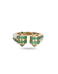 Contemporary Art Deco Emerald Diamond Ring