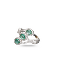 Emerald & Diamonds Crossover Ring