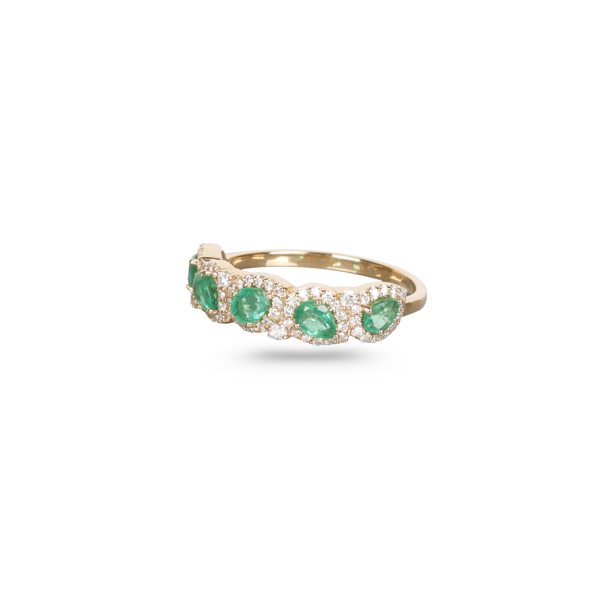 Emerald & Diamond Half Eternity Band