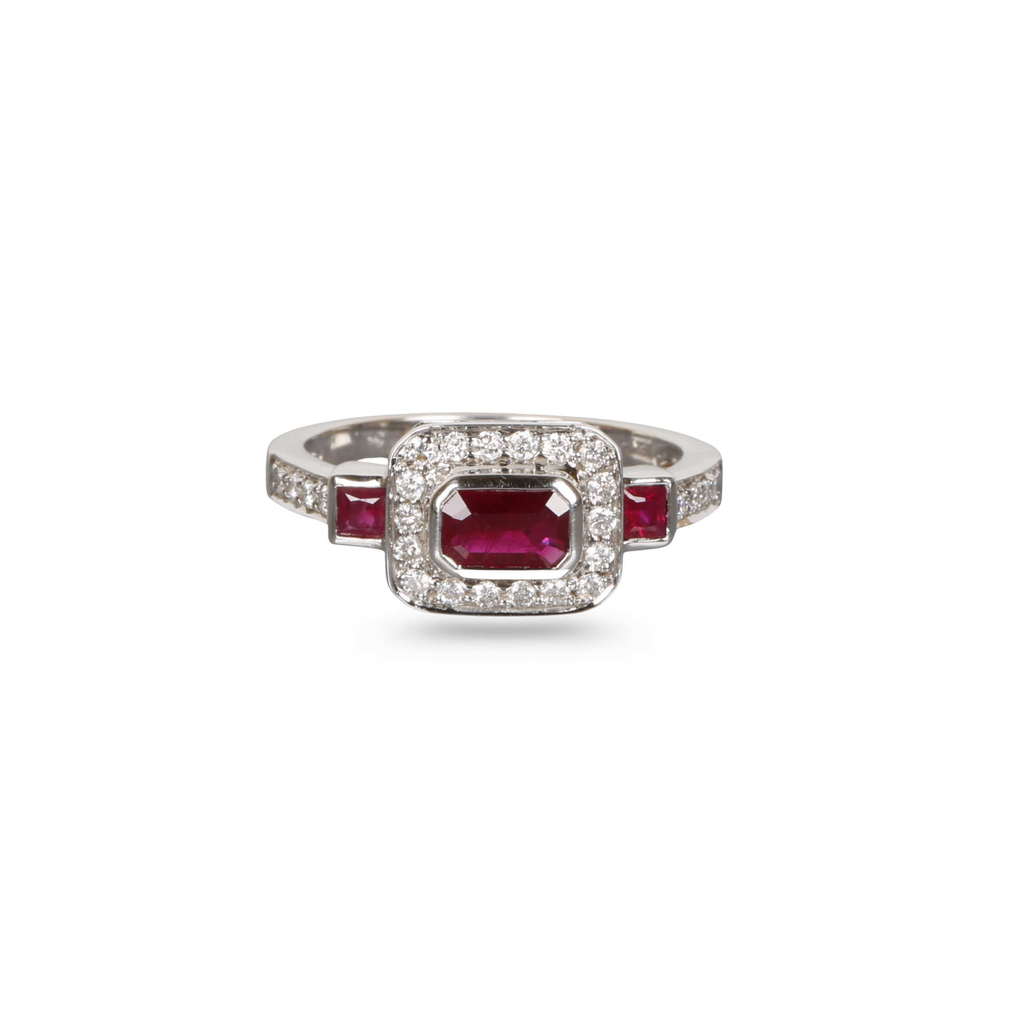 Ruby Diamond White Gold Ring