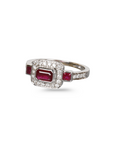 Ruby Diamond White Gold Ring
