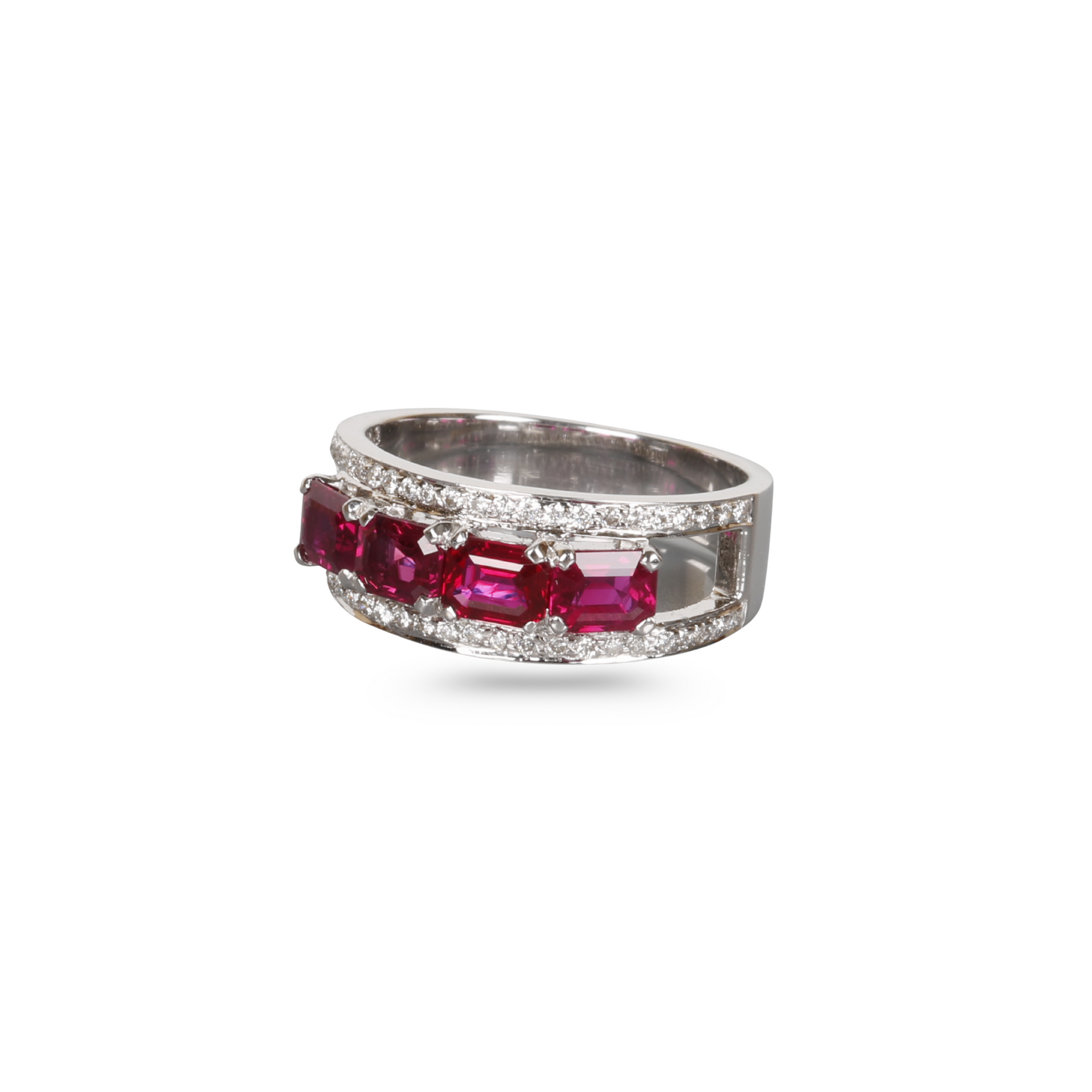 Ruby Diamond White Gold Ring