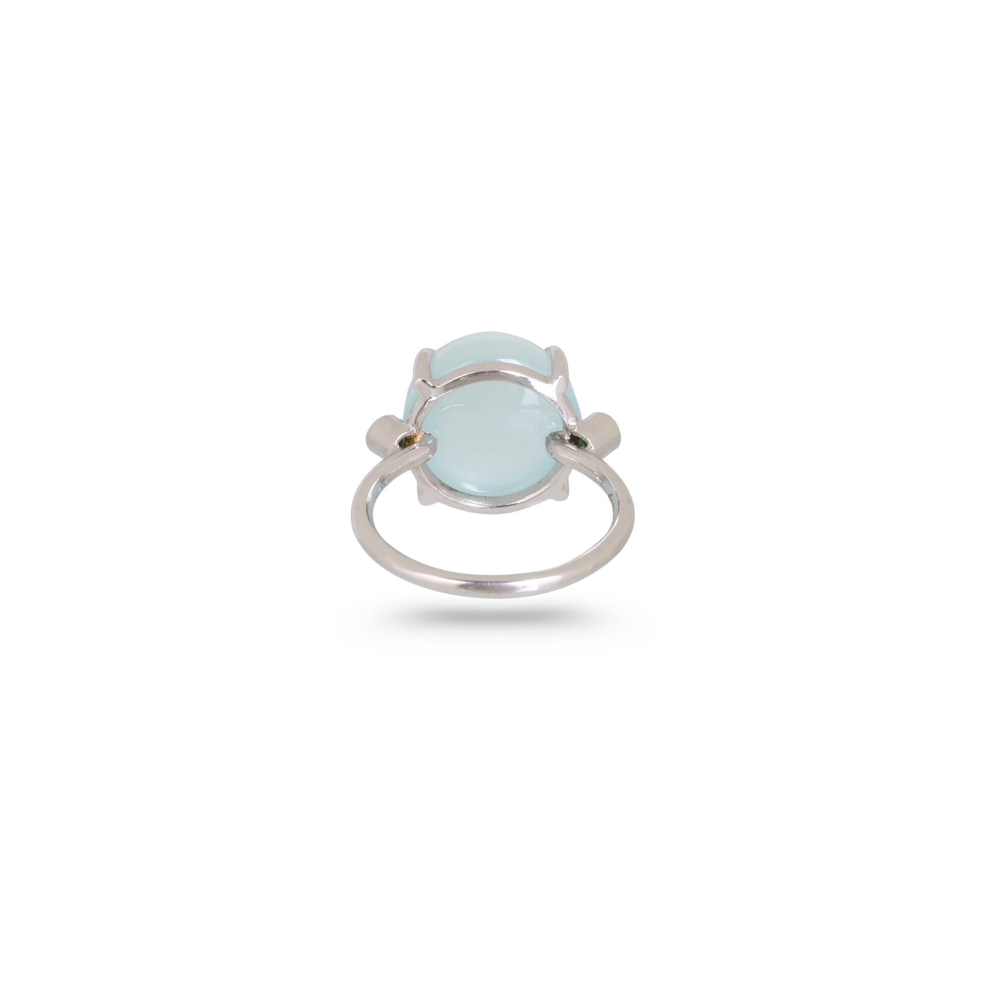 Aquamarine & Emerald 18K White Gold Ring