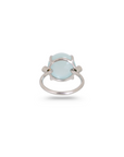 Aquamarine & Emerald 18K White Gold Ring