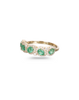 Emerald & Diamond Half Eternity Band