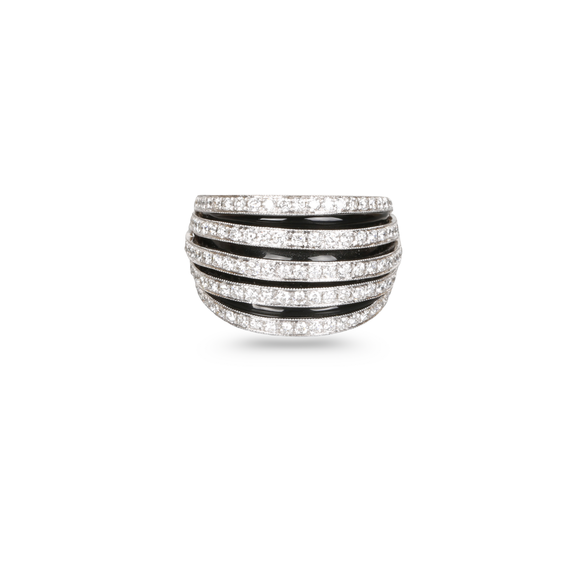 Earth Dome Ring with Black Onyx & Diamonds