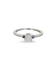 Square shape Diamond & Sapphire Ring