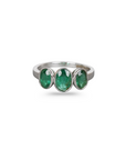 Three Emeralds White Gold Ring