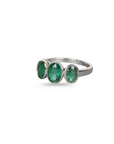 Three Emeralds White Gold Ring