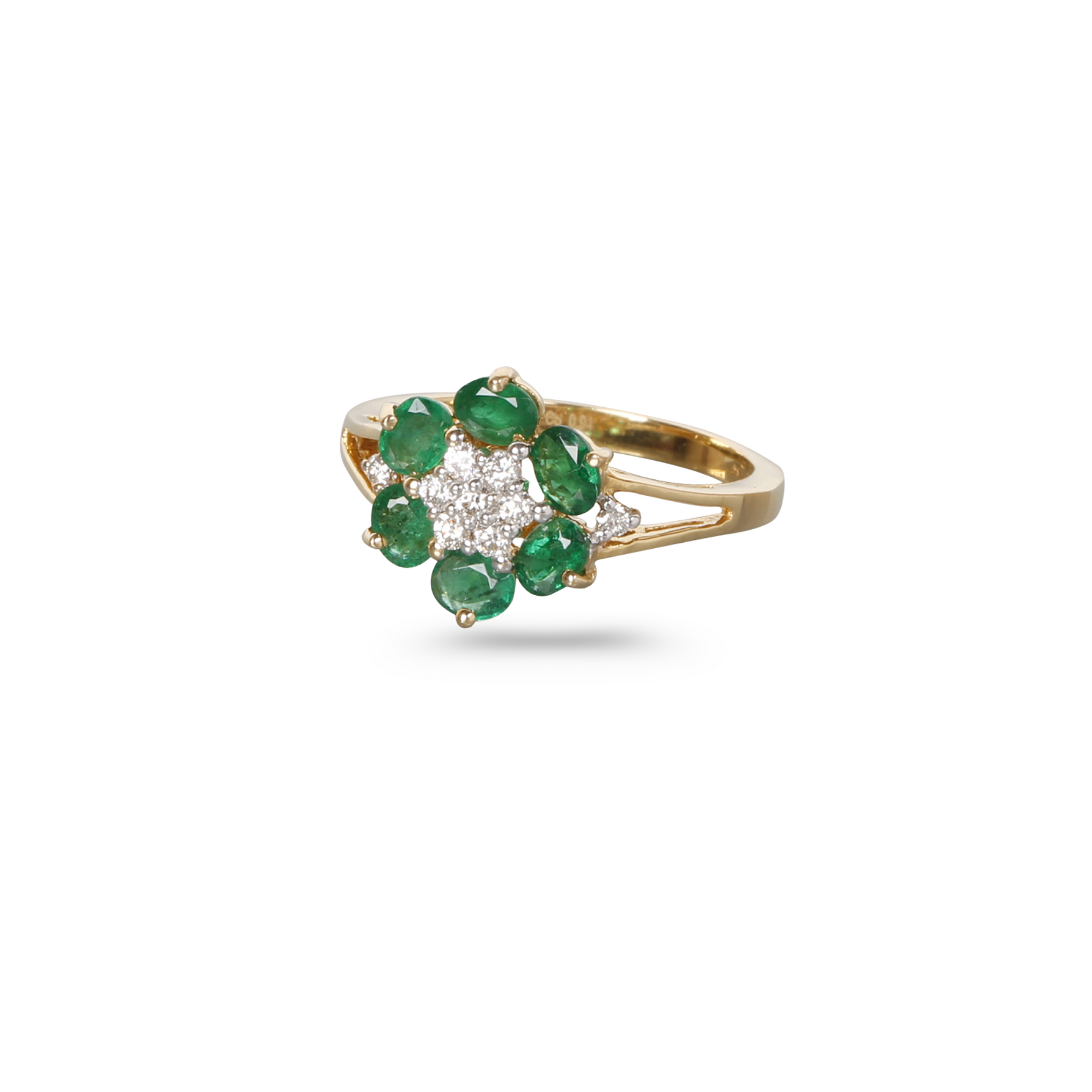 Floral Emerald & Diamond Ring