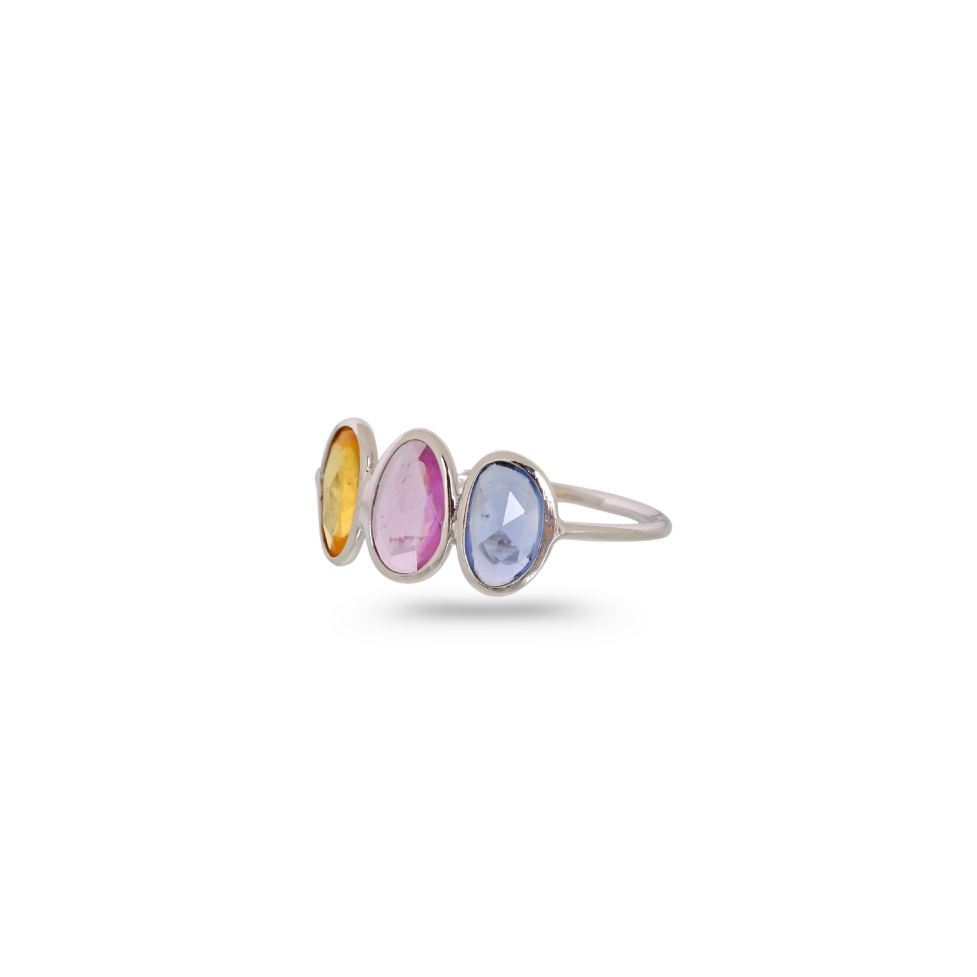 Multi Sapphire 18K White Gold Ring