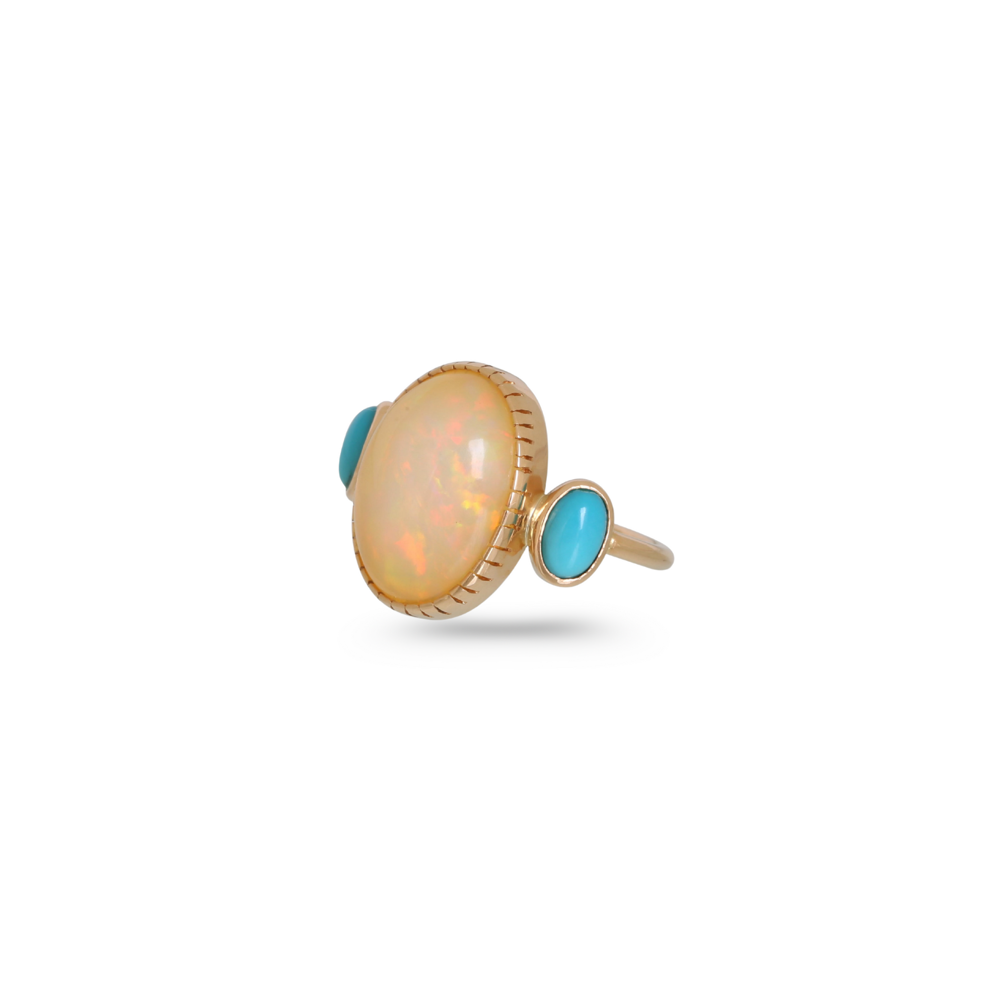 Opal & Turquoise 18K Gold Ring