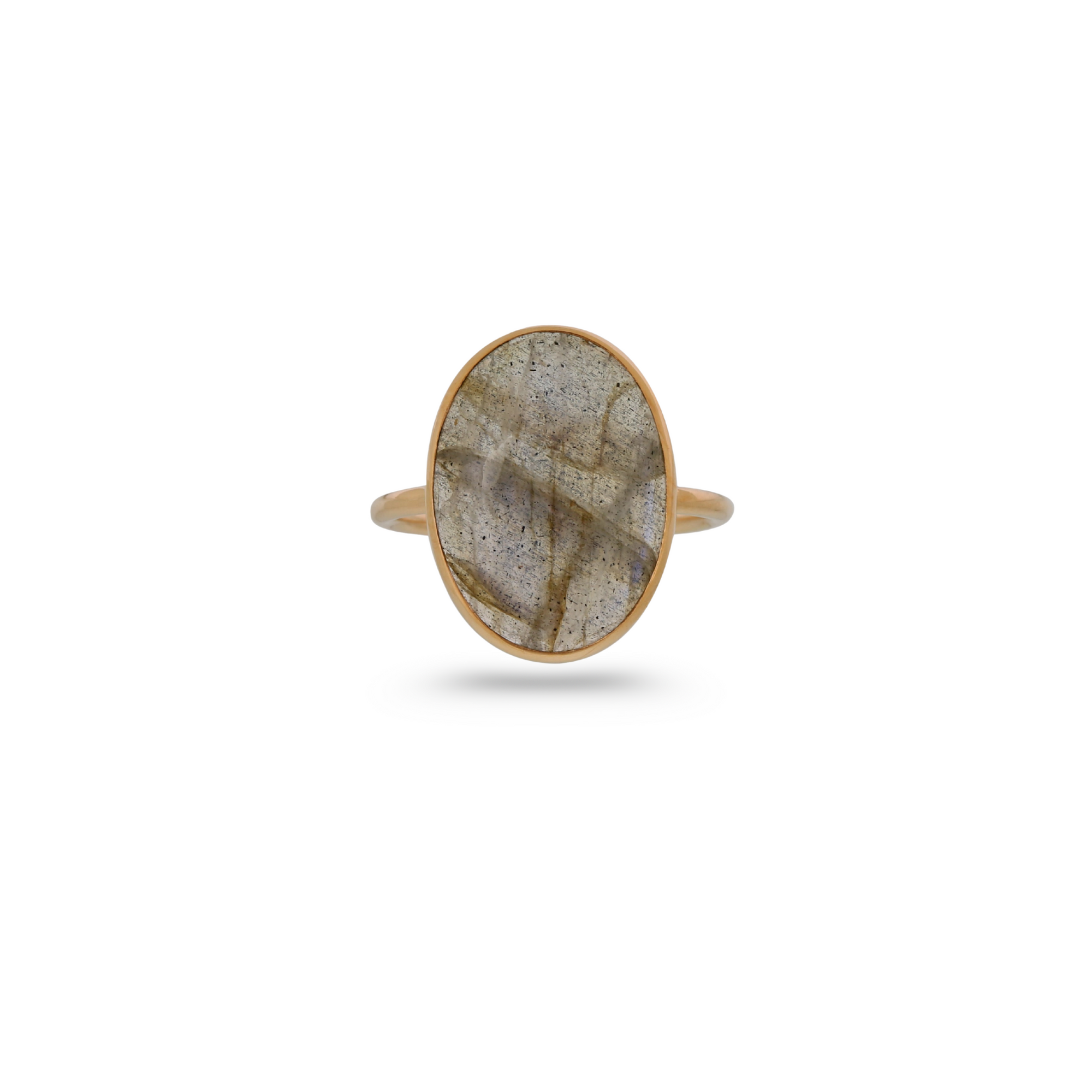 Labradorite Oval 18K Gold Ring