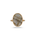Labradorite Oval 18K Gold Ring