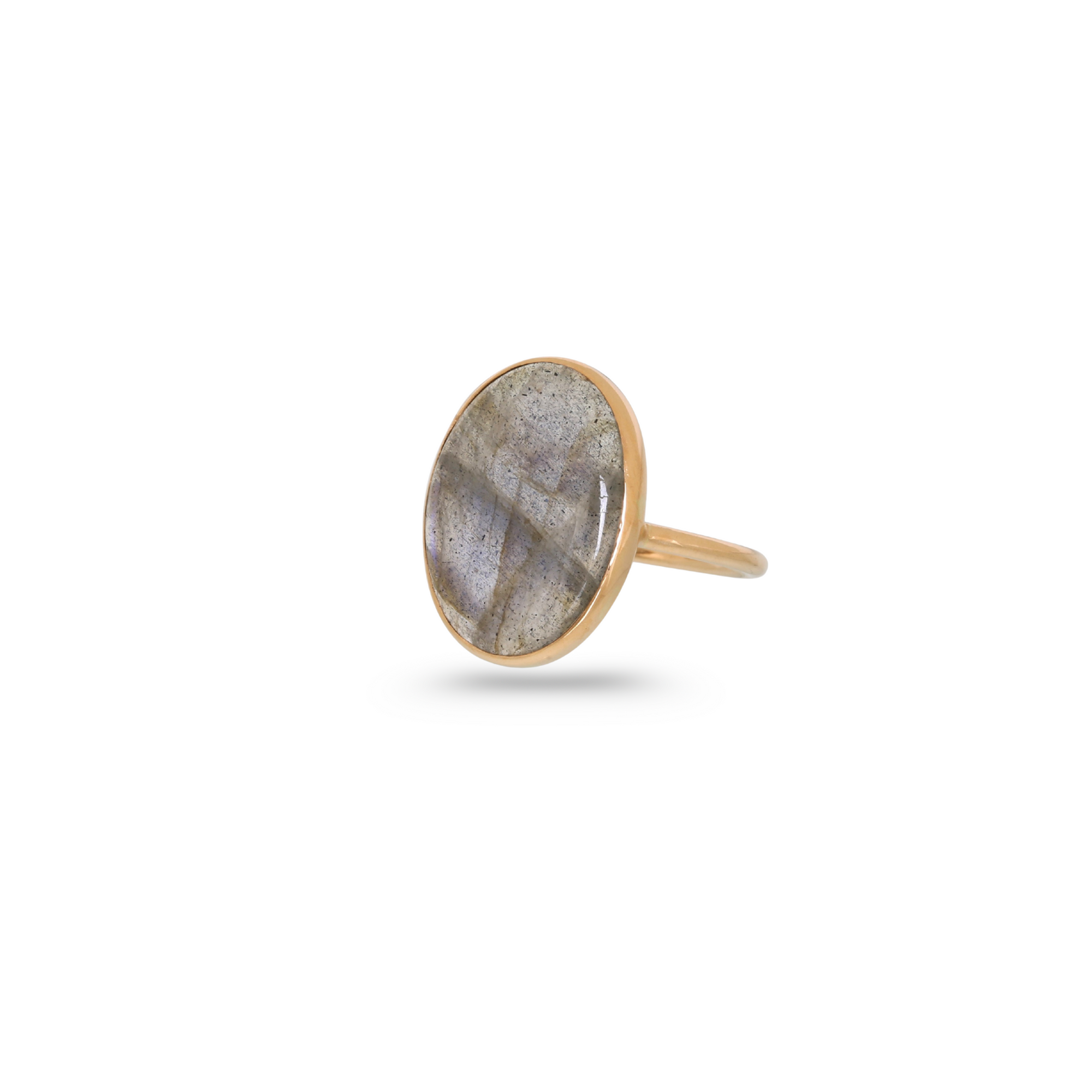 Labradorite Oval 18K Gold Ring