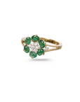 Floral Emerald & Diamond Ring
