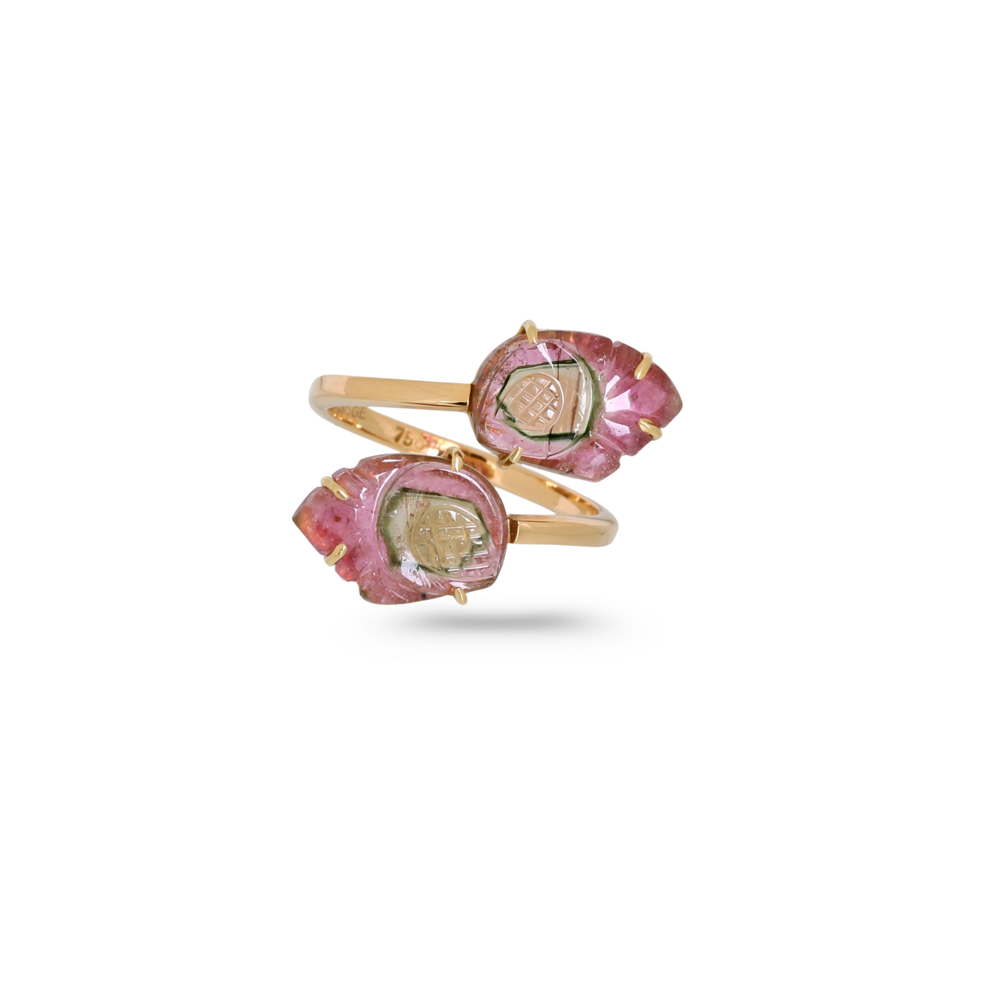 Watermelon Tourmaline 18K Gold Ring