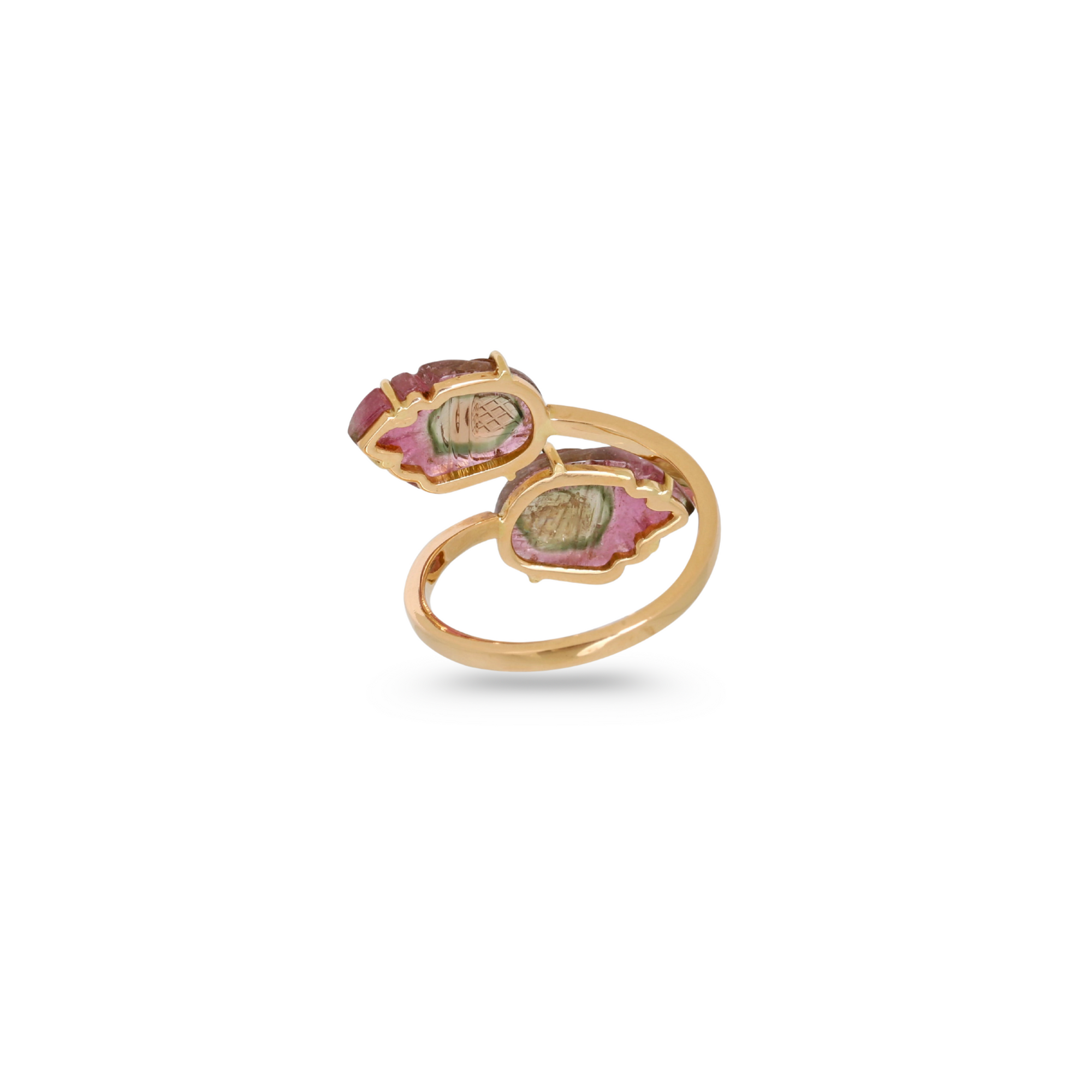 Watermelon Tourmaline 18K Gold Ring