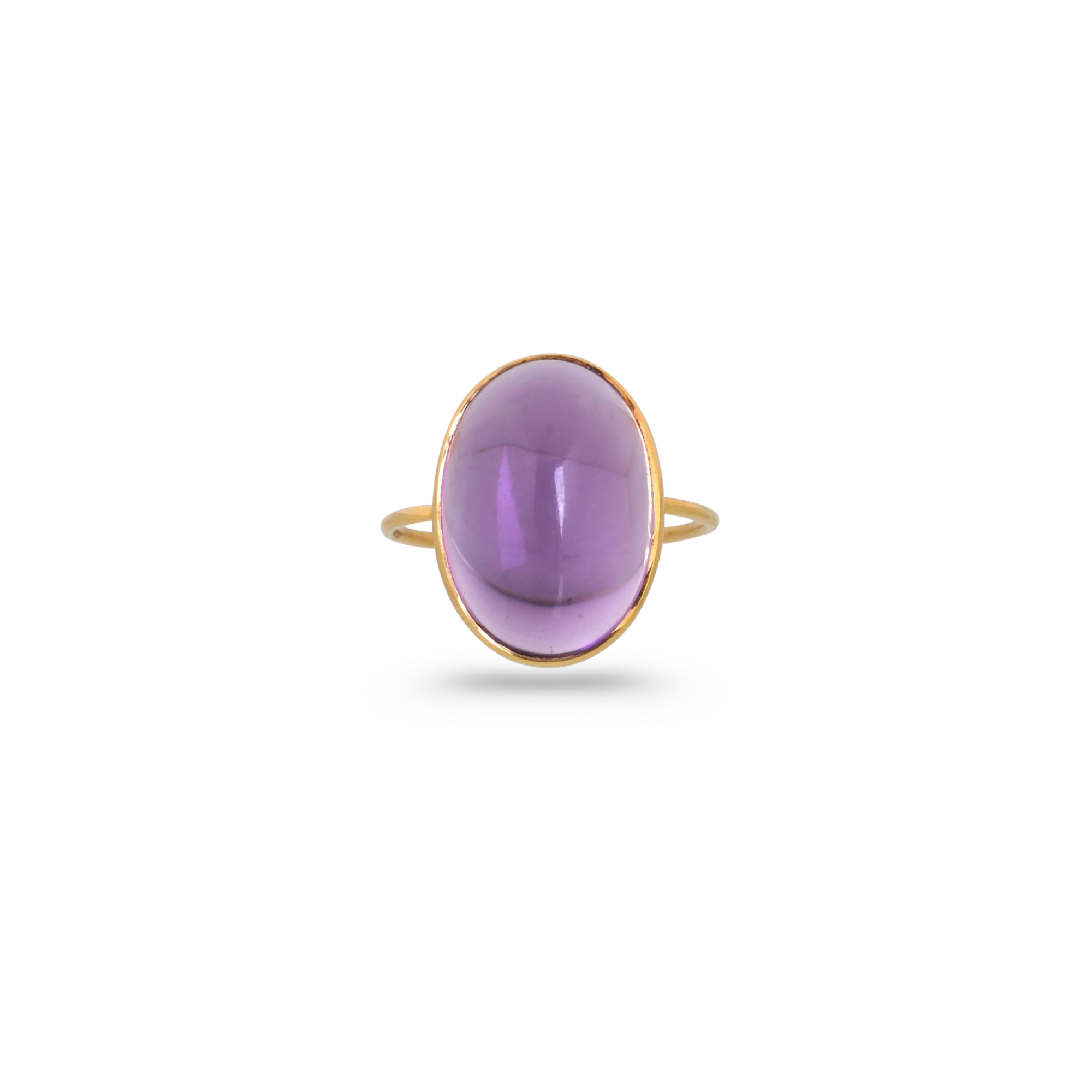 Amethyst Oval 14K Gold Ring
