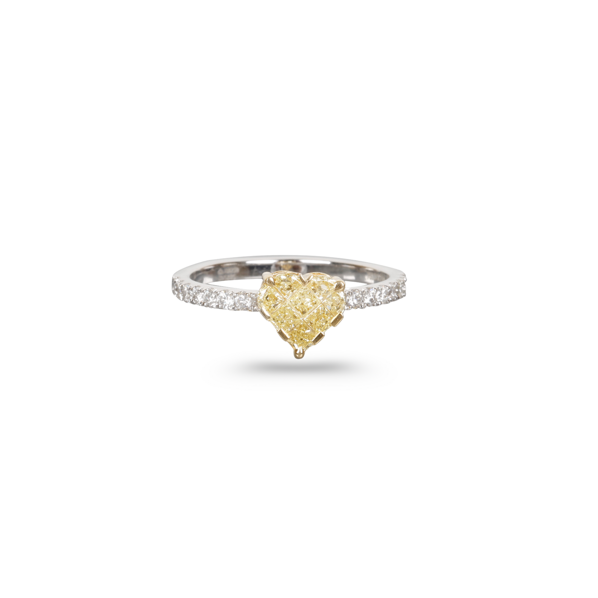 Happy Heart Yellow & White Diamonds Ring