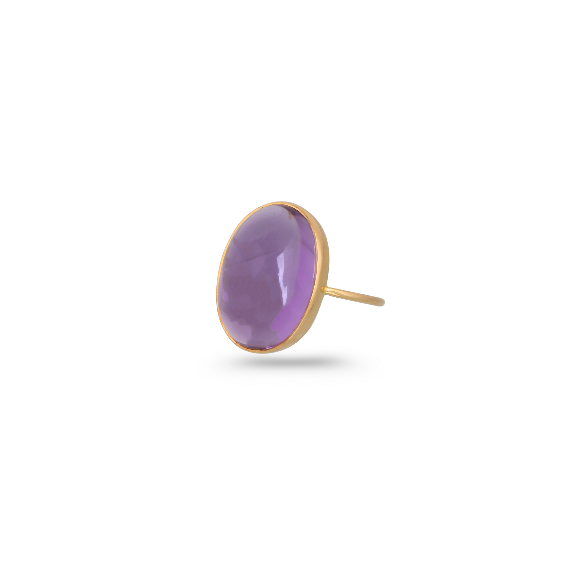 Amethyst Oval 14K Gold Ring