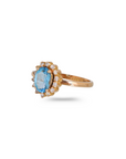 Blue Topaz and Diamond 18K Gold Ring