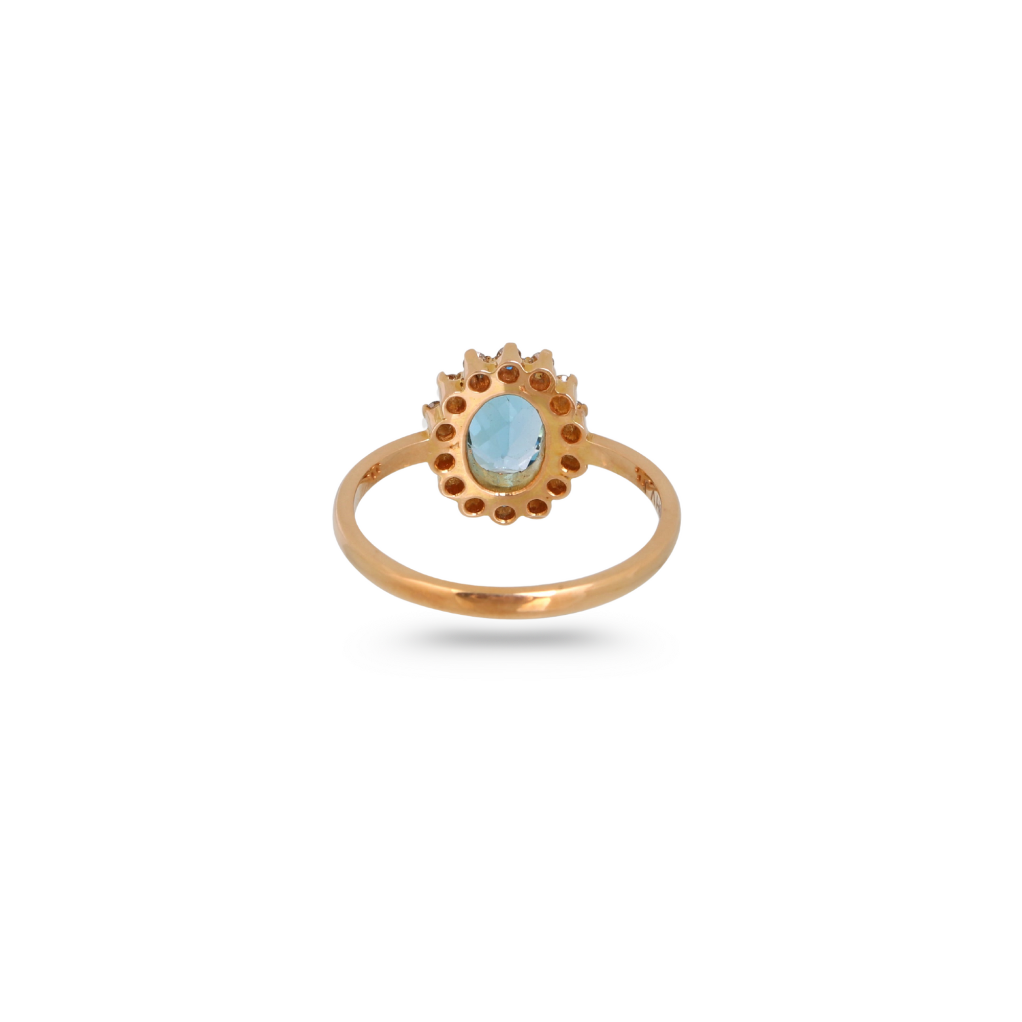 Blue Topaz and Diamond 18K Gold Ring